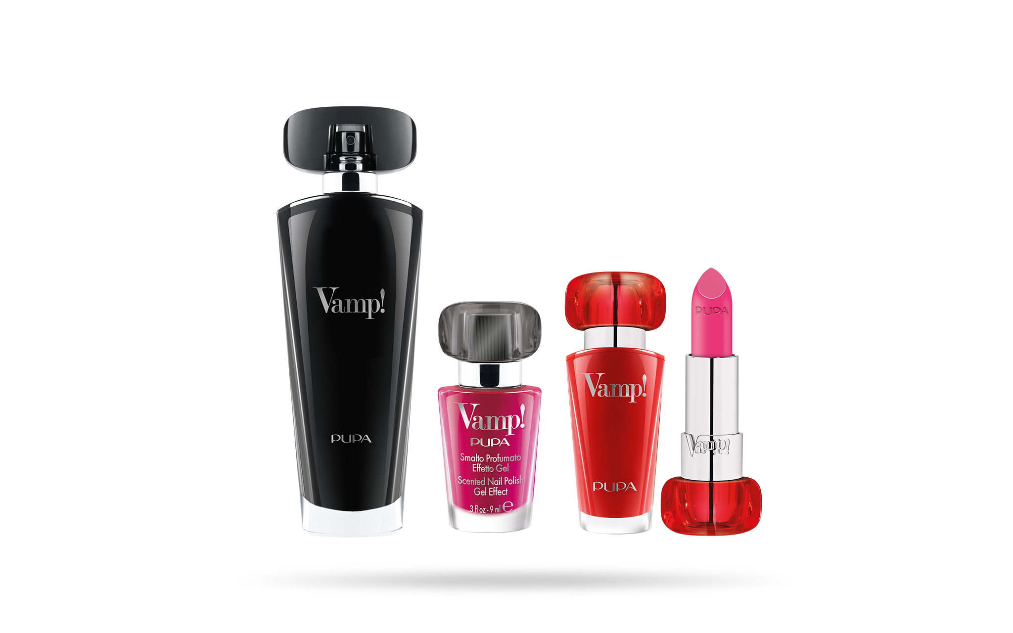 Vamp! Eau de Parfum Black + Vamp! Lipstick and Vamp! Nail Polish - PUPA Milano